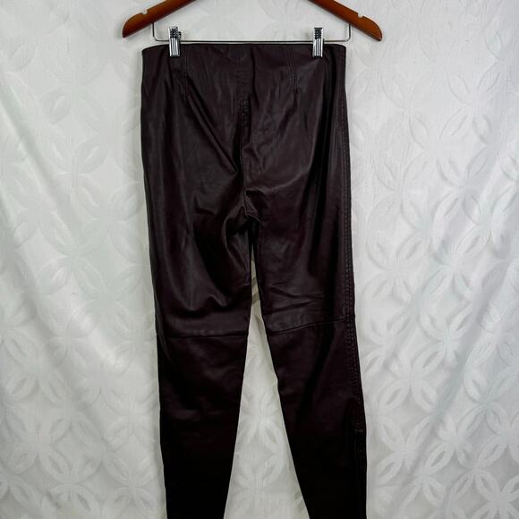 Free People Vegan Leather Skinny Ankle Zip Oxblood Pants Size 4 - Picture 5 of 8